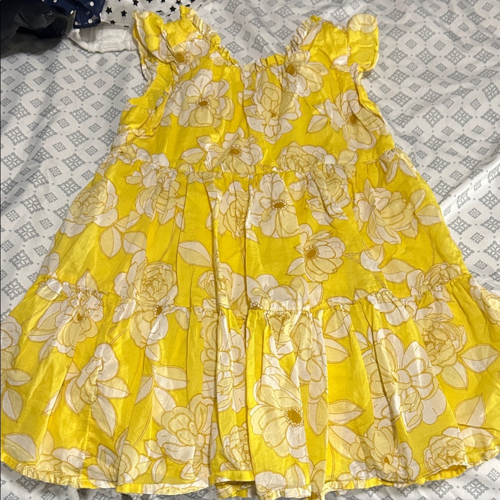 Yellow Crewcuts Floral Ruffle Dress - 4